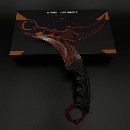 Game Karambit Crimson Web Skin Replica Dull Blade Trainer Knife For Collection