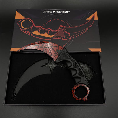 Game Karambit Crimson Web Skin Replica Dull Blade Trainer Knife For Collection