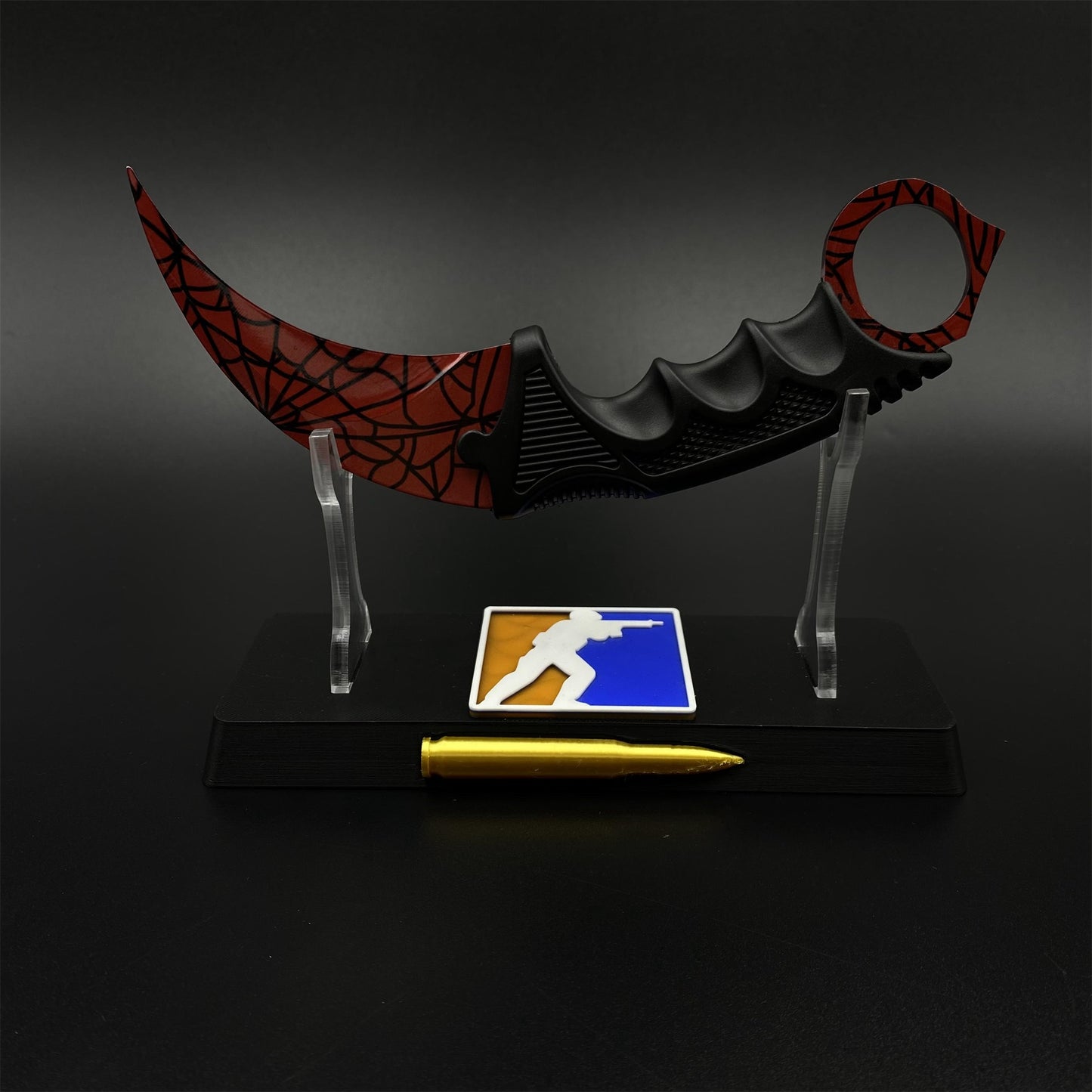 Game Karambit Crimson Web Skin Replica Dull Blade Trainer Knife For Collection