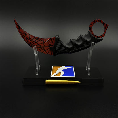 Game Karambit Crimson Web Skin Replica Dull Blade Trainer Knife For Collection