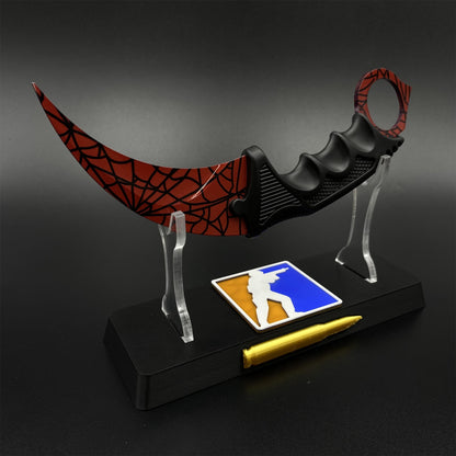 Game Karambit Crimson Web Skin Replica Dull Blade Trainer Knife For Collection