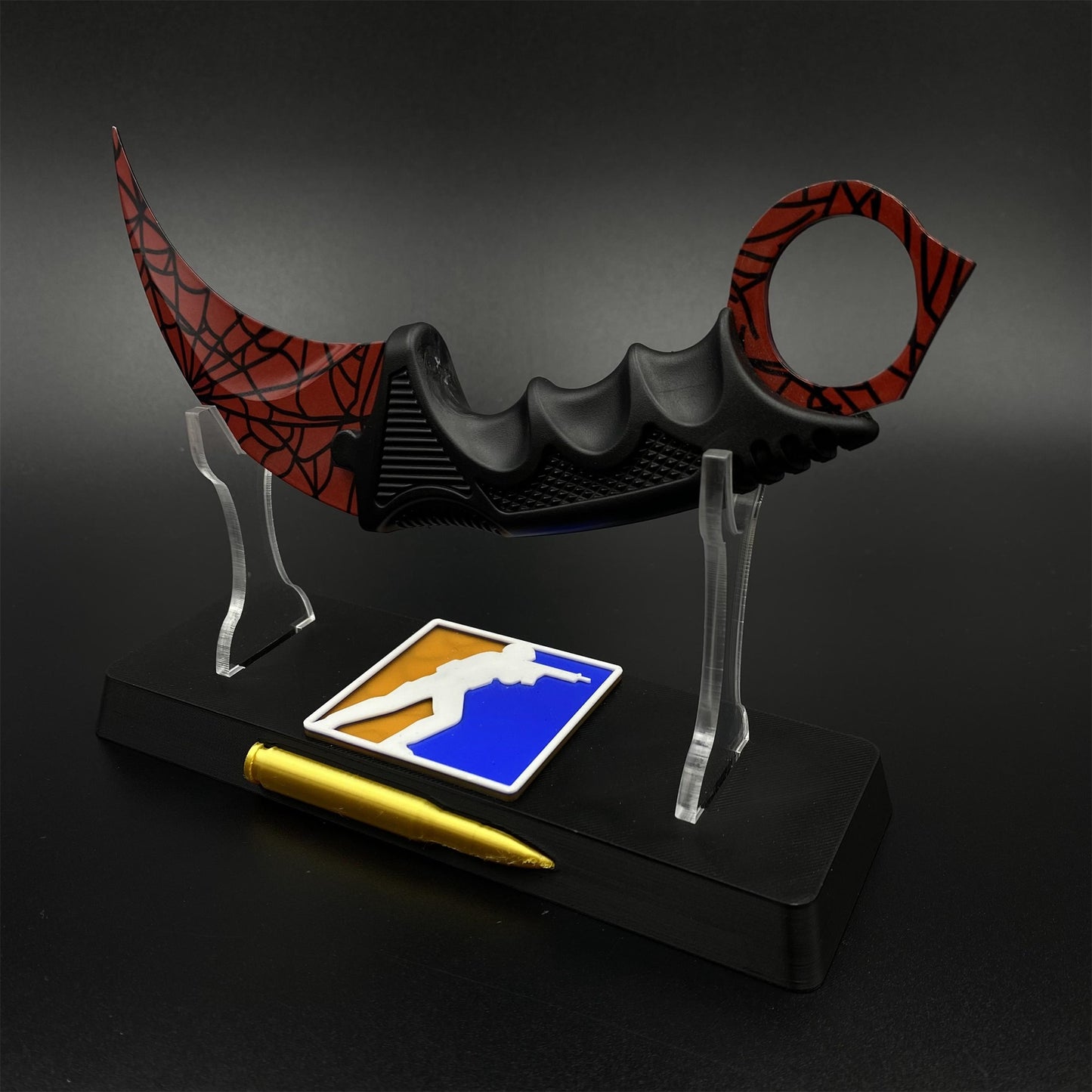 Game Karambit Crimson Web Skin Replica Dull Blade Trainer Knife For Collection