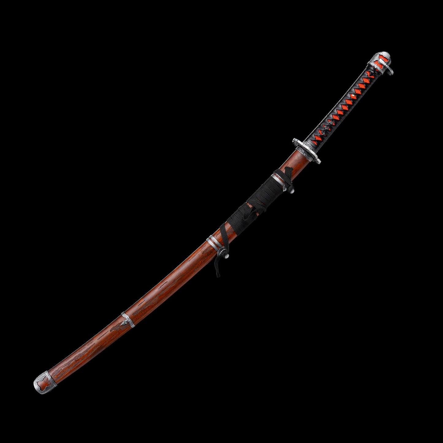 IRL Red Mortal Blade Damascus Steel Gracious Gift of Tears Katana For Collection