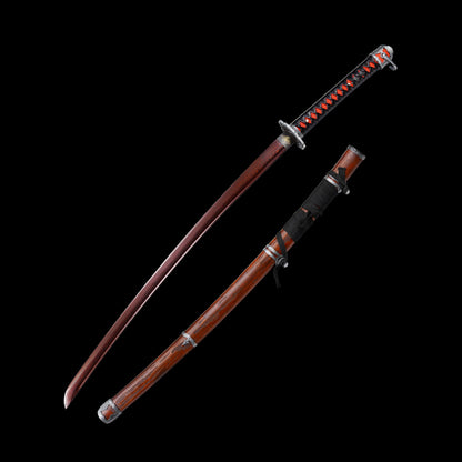 IRL Red Mortal Blade Damascus Steel Gracious Gift of Tears Katana For Collection