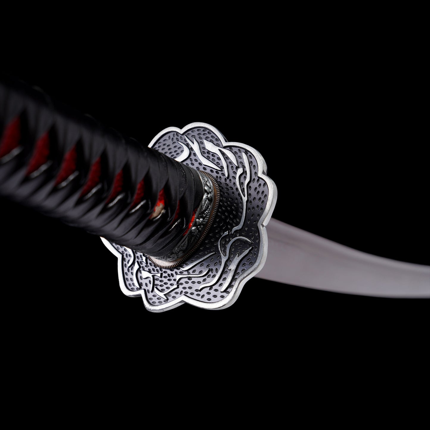 IRL Red Mortal Blade Damascus Steel Gracious Gift of Tears Katana For Collection