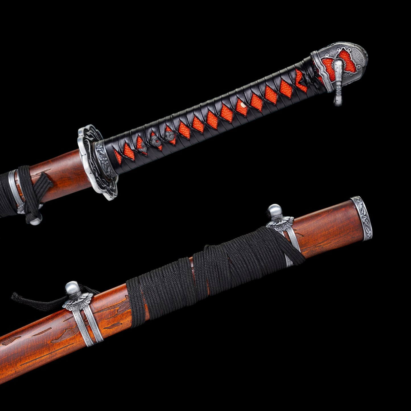 IRL Red Mortal Blade Damascus Steel Gracious Gift of Tears Katana For Collection