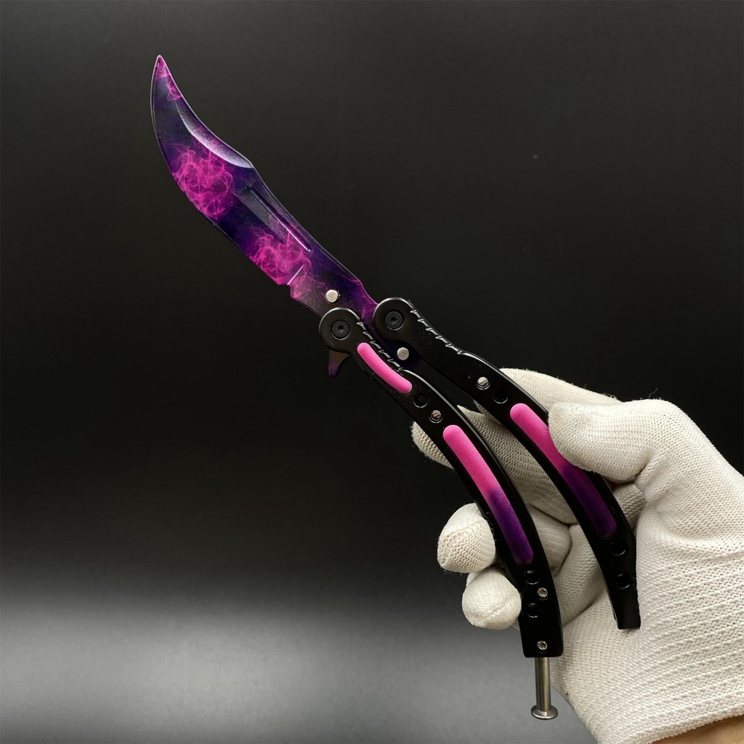 CS Butterfly Knife Doppler Phase Blunt Balisong Trainer - Display Prop