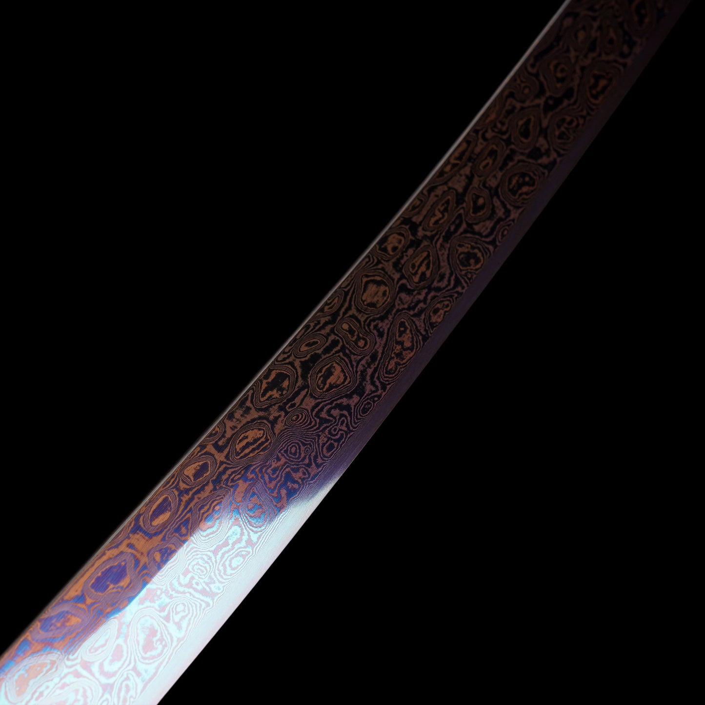 Red Damascus Steel Coiled Laying Dragon Samurai Katana For Collection