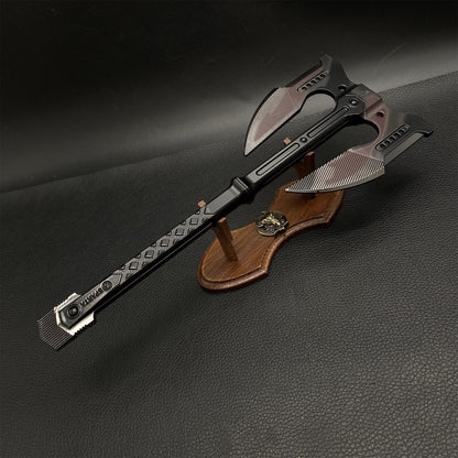 Unyielding Fury Dual-Bladed Battle Axe Metal Replica