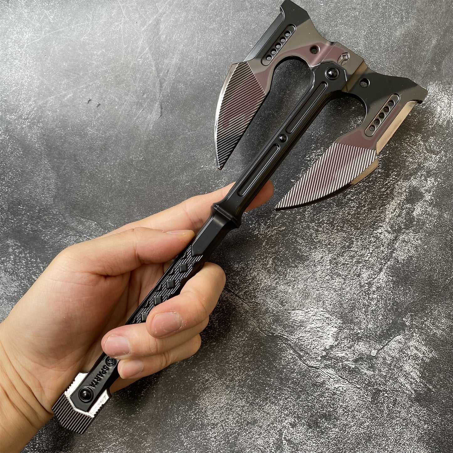 Unyielding Fury Dual-Bladed Battle Axe Metal Replica