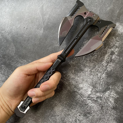 Unyielding Fury Dual-Bladed Battle Axe Metal Replica