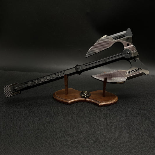Unyielding Fury Dual-Bladed Battle Axe Metal Replica