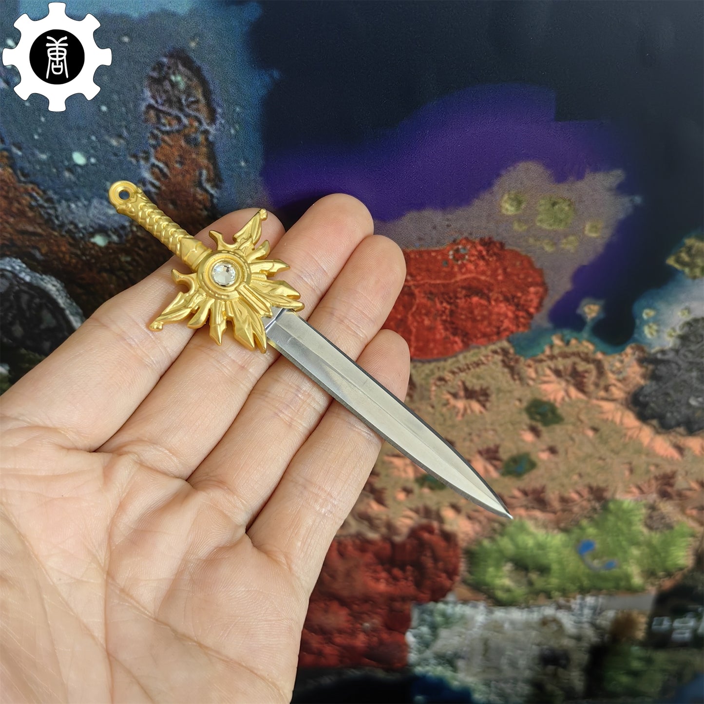 El'druin Tyrael Sword Mini Metal Replica EDC Knife