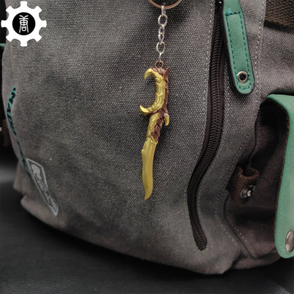 Golden Elderflame Dagger Metal Keychain
