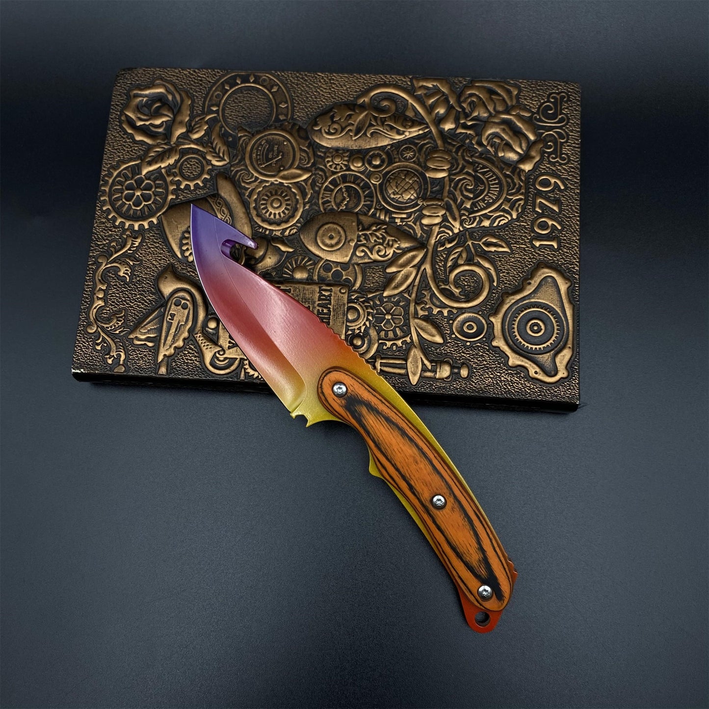 420 Steel CS Fade Skin Gut Knife Outdoor Camping Knife For Collection