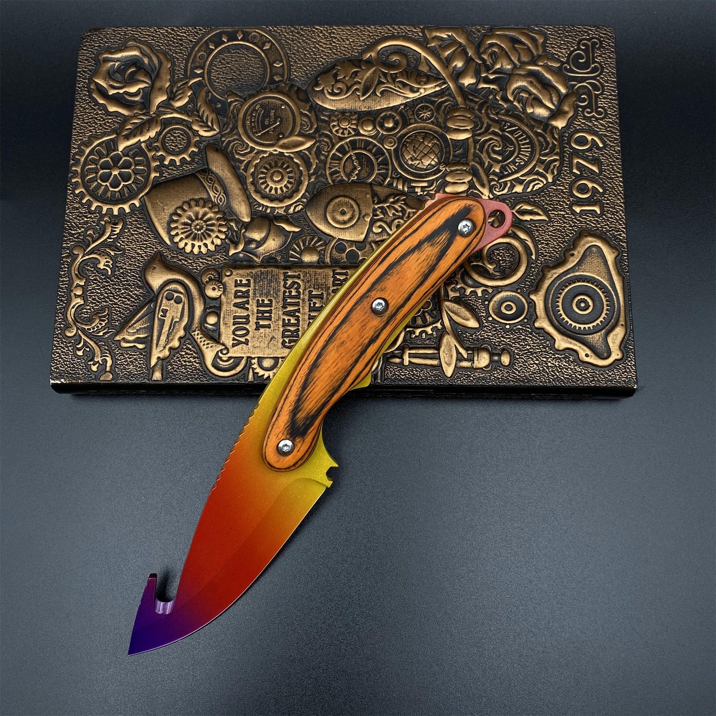 420 Steel CS Fade Skin Gut Knife Outdoor Camping Knife For Collection