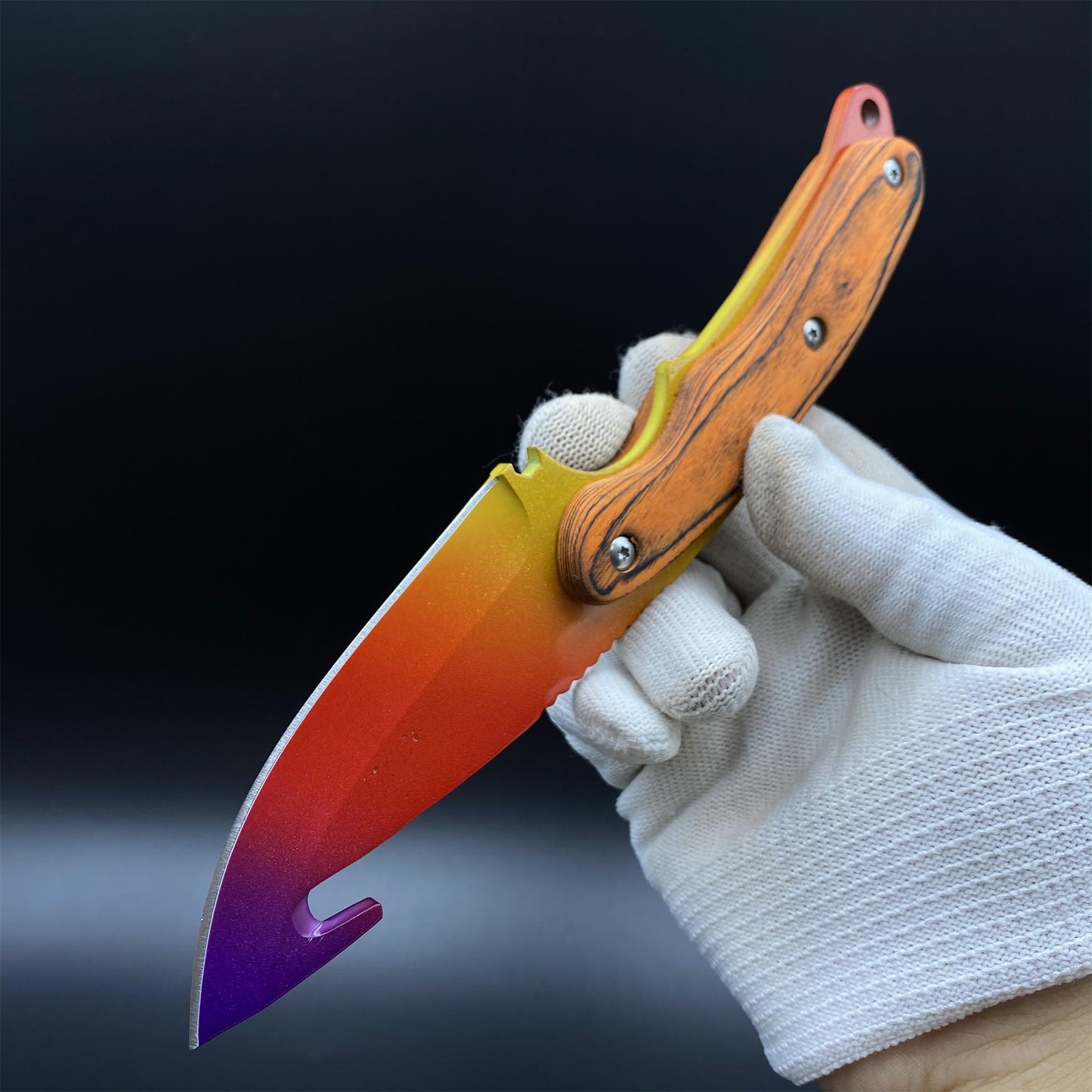 420 Steel CS Fade Skin Gut Knife Outdoor Camping Knife For Collection