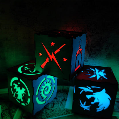 Brotherhood Of Steel Wood Cube Light Desk Decor