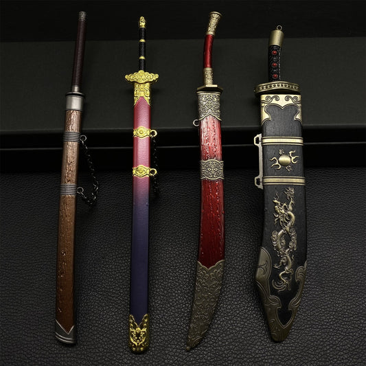 Chinese Ancient Famous Sword Metal Replica 4 In 1 Pack