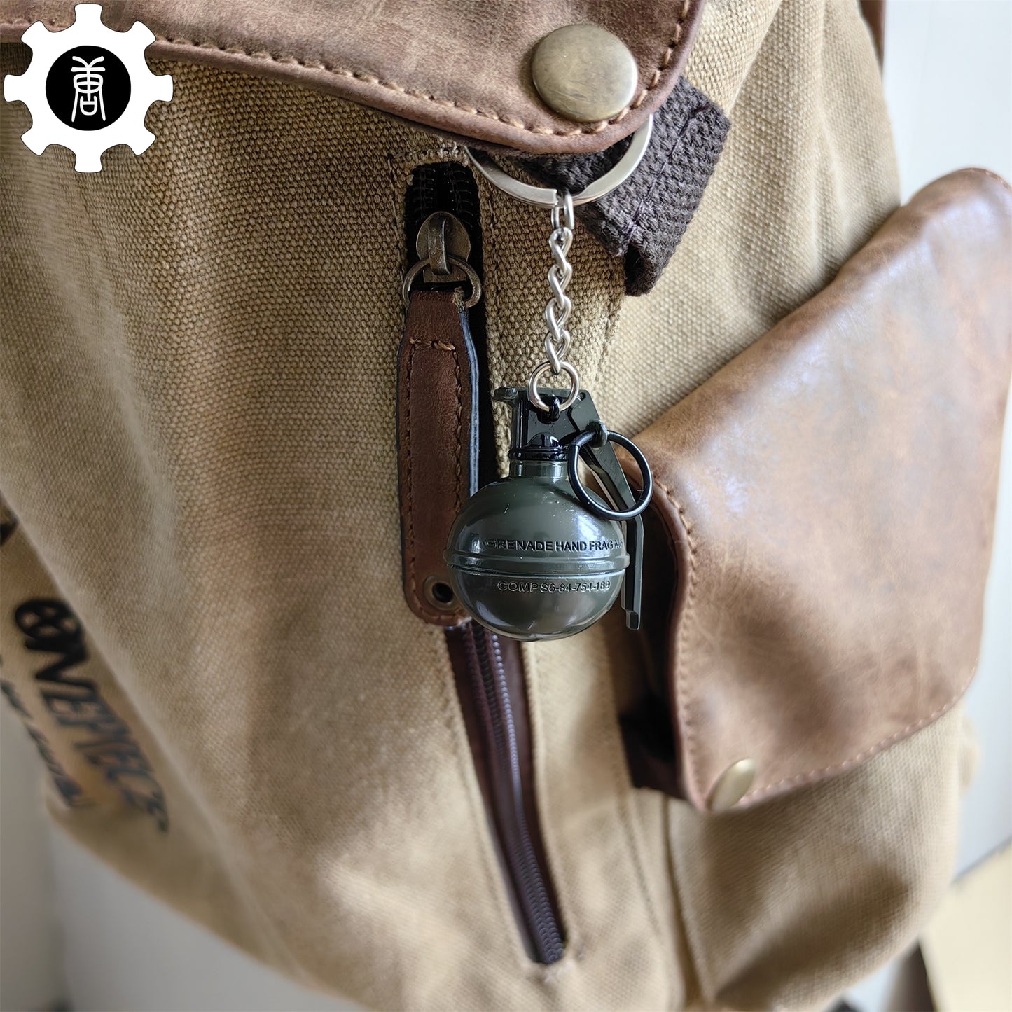 Metal Tiny Frag Grenade Model Keychain