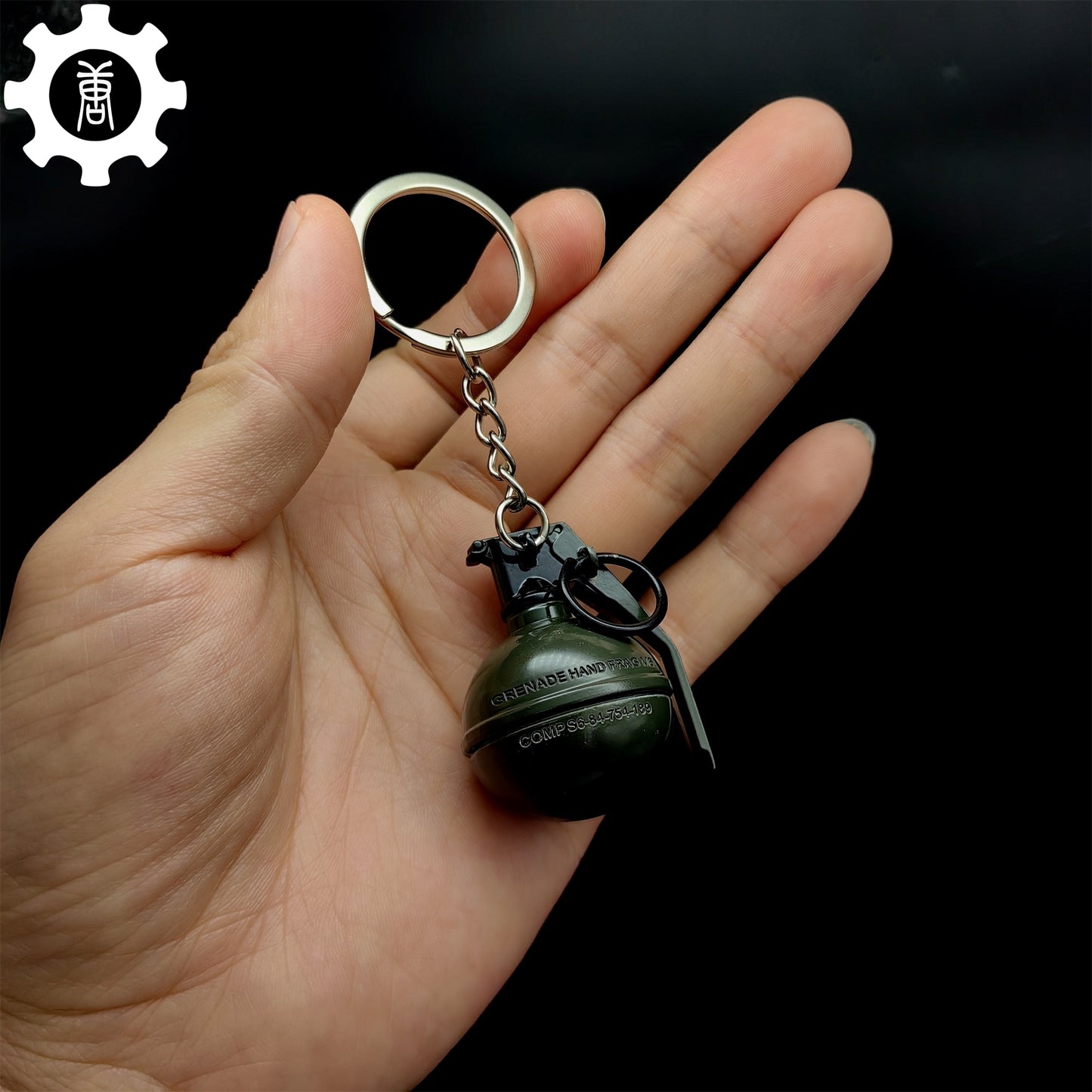 Metal Tiny Frag Grenade Model Keychain