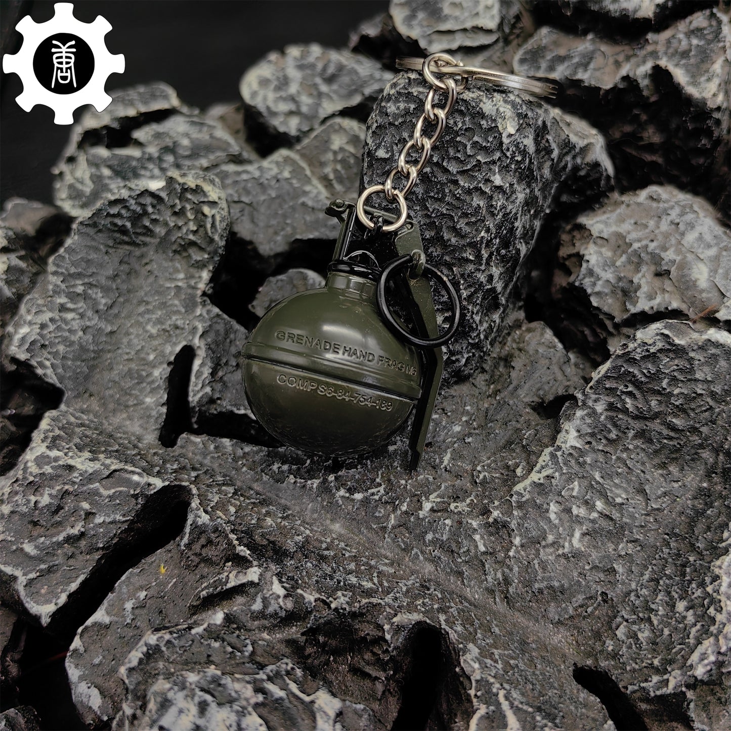 Metal Tiny Frag Grenade Model Keychain