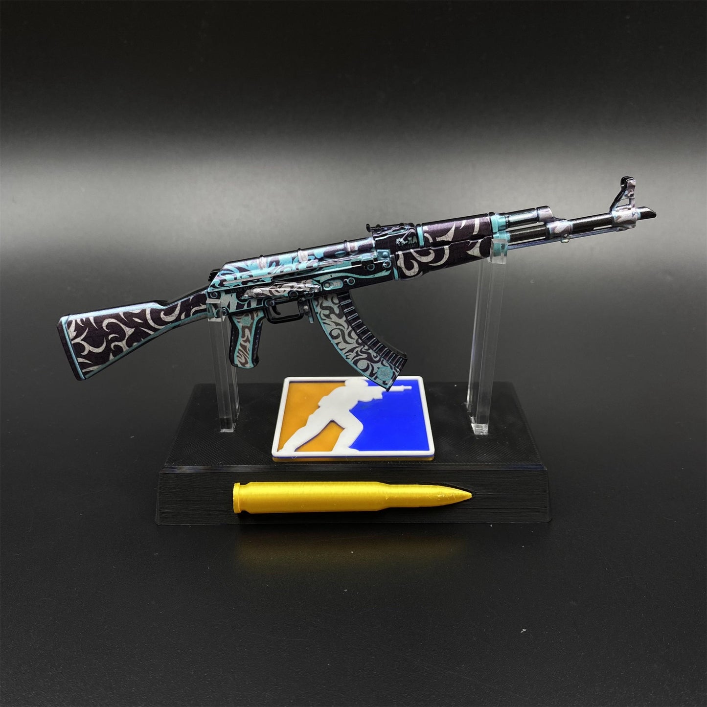 AK47 Frontside Misty Metal Miniature For Collection