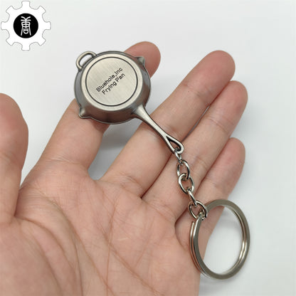Metal Tiny Frying Pan Keychain Backpack Pendant