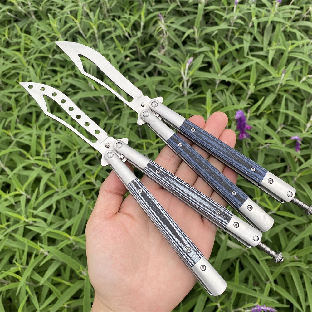 Stainless Steel G10 Handle Copper Bearings Balisong Butterfly Trainer EDC