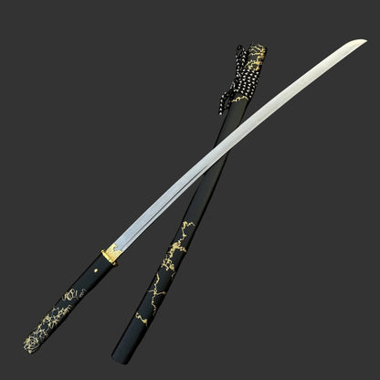 GOY Atsu Katana Damascus Steel Forged Gilded Dawn Gilded Night Samurai Sword