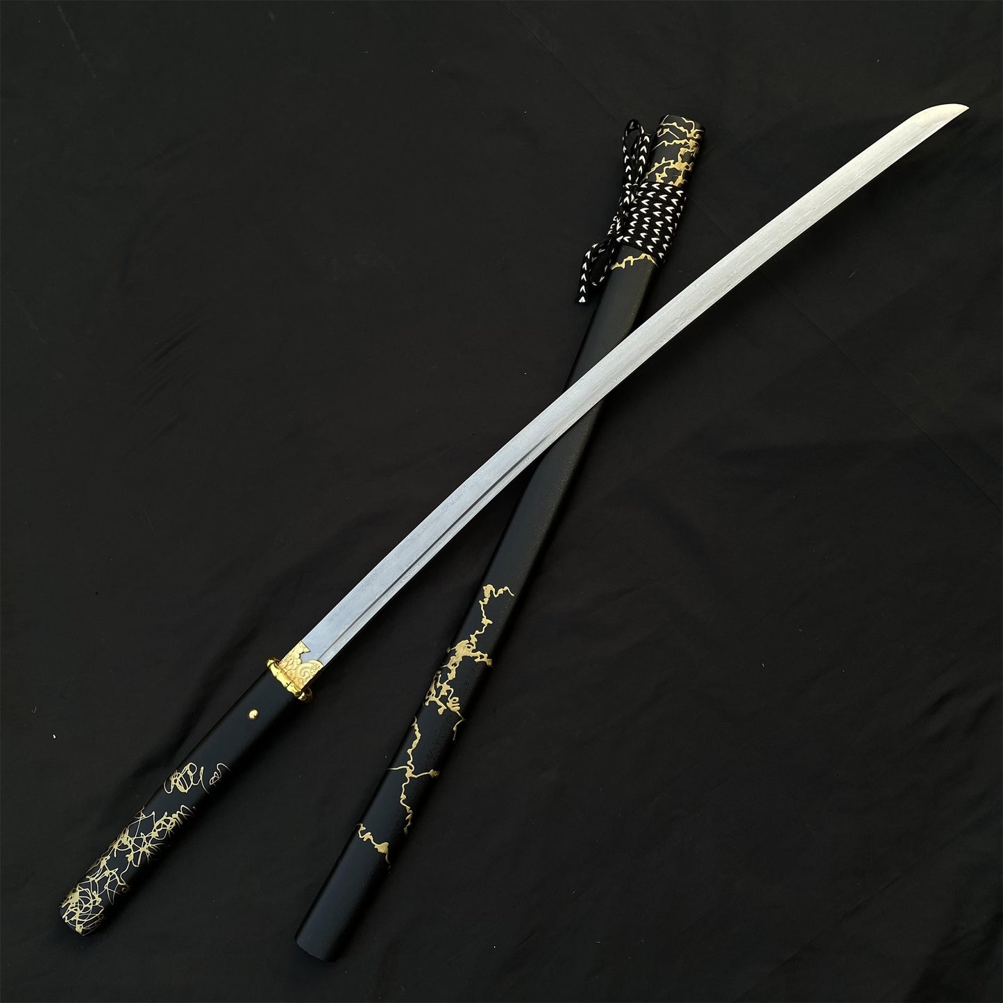 GOY Atsu Katana Damascus Steel Forged Gilded Dawn Gilded Night Samurai Sword