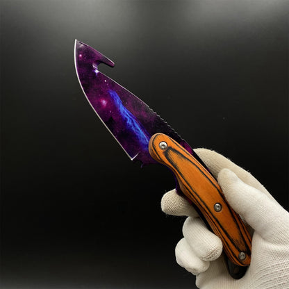 420 Steel CS Doppler Galaxy Gut Knife Outdoor Camping Knife For Collection