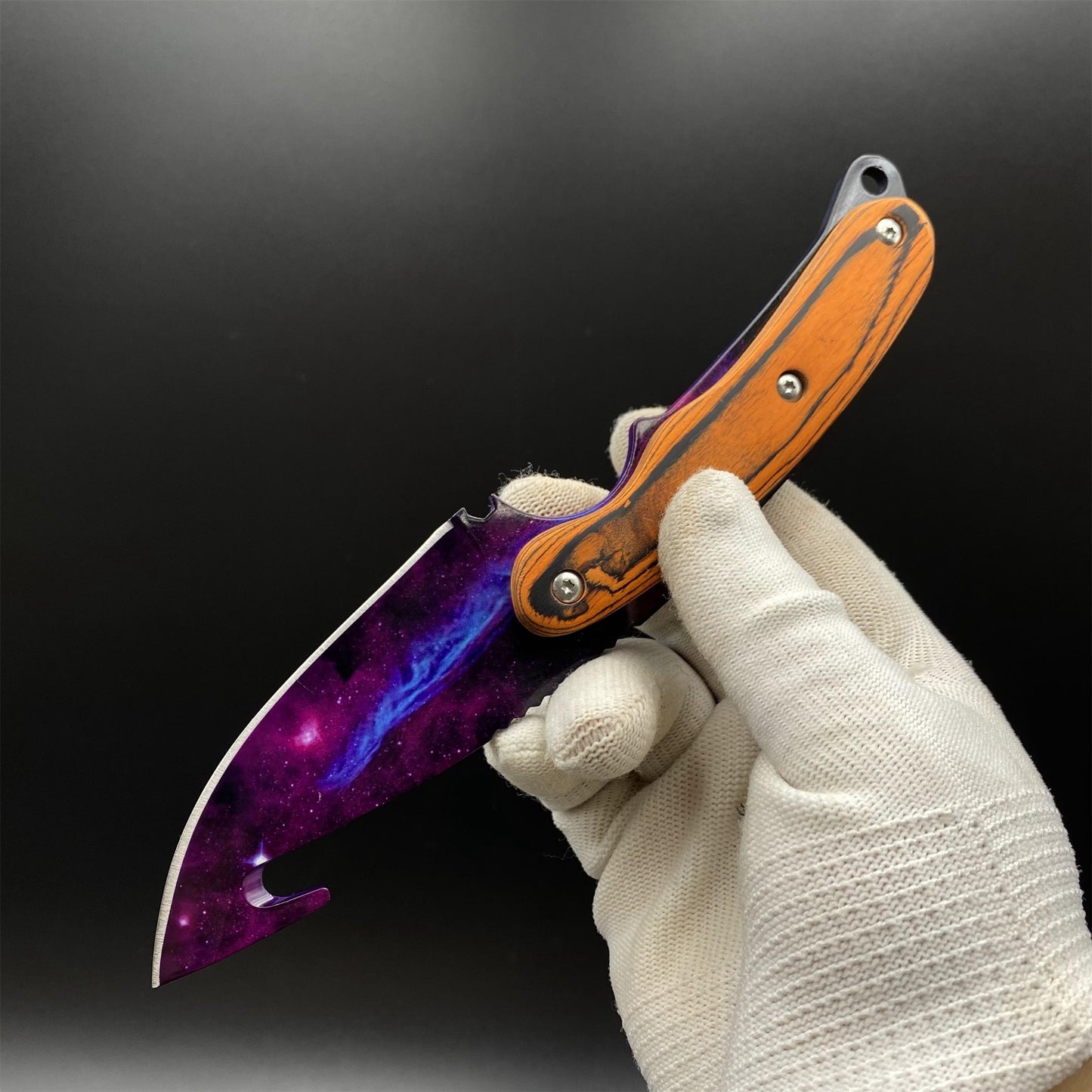 420 Steel CS Doppler Galaxy Gut Knife Outdoor Camping Knife For Collection