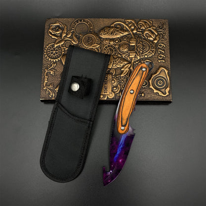 420 Steel CS Doppler Galaxy Gut Knife Outdoor Camping Knife For Collection