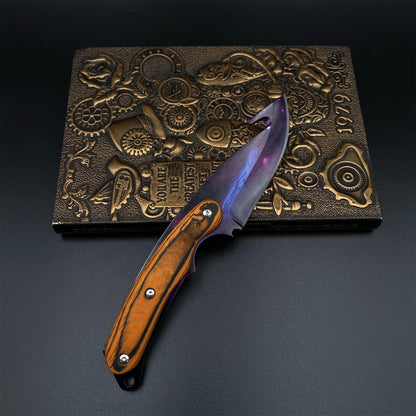 420 Steel CS Doppler Galaxy Gut Knife Outdoor Camping Knife For Collection