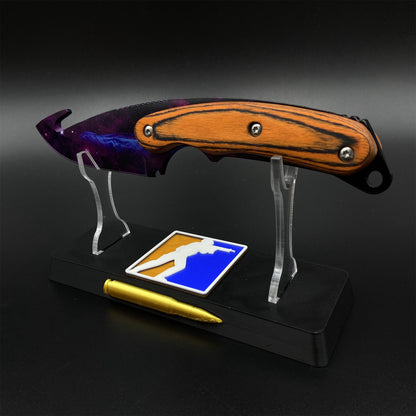 420 Steel CS Doppler Galaxy Gut Knife Outdoor Camping Knife For Collection