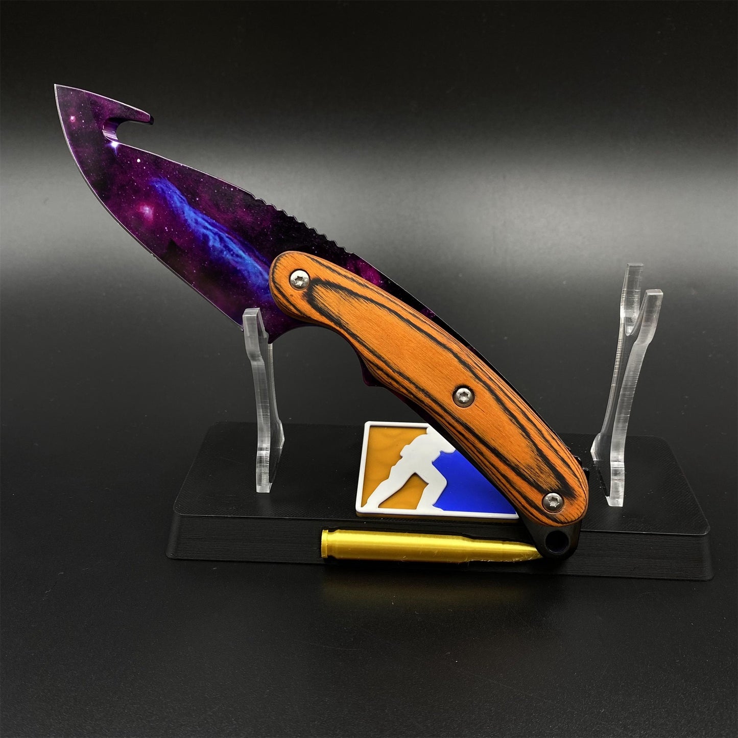420 Steel CS Doppler Galaxy Gut Knife Outdoor Camping Knife For Collection