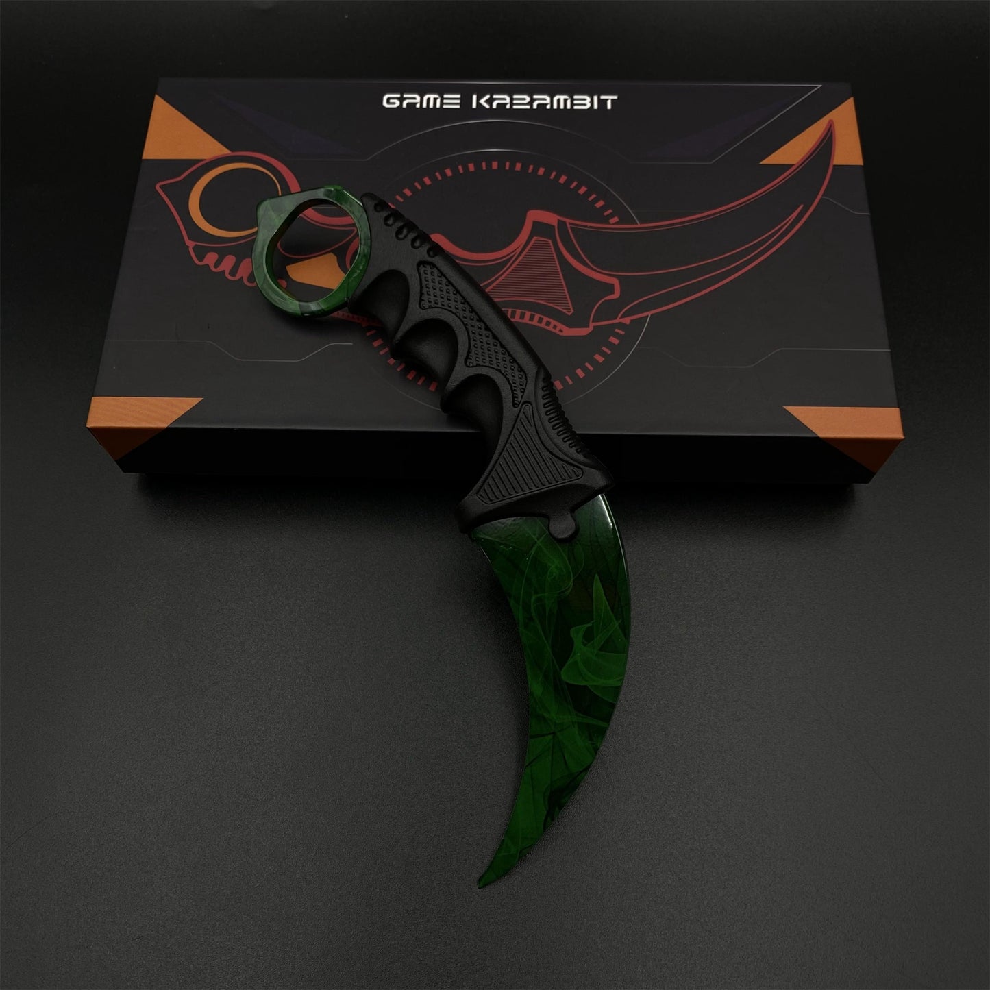 Game Karambit Gamma Doppler Emerald Replica Dull Blade Trainer Knife For Collection