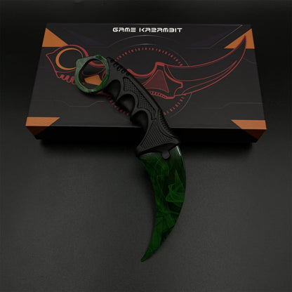 Game Karambit Gamma Doppler Emerald Replica Dull Blade Trainer Knife For Collection