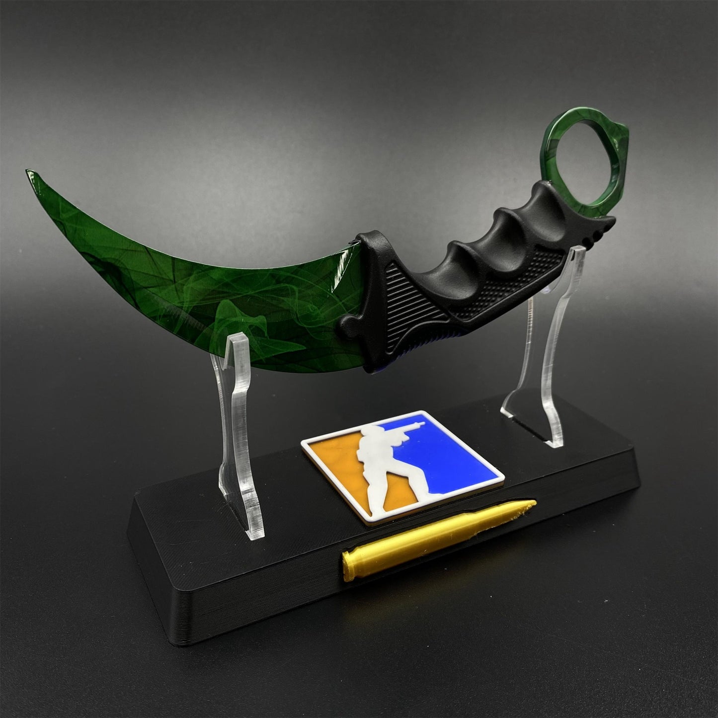 Game Karambit Gamma Doppler Emerald Replica Dull Blade Trainer Knife For Collection