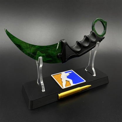 Game Karambit Gamma Doppler Emerald Replica Dull Blade Trainer Knife For Collection