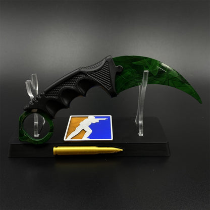 Game Karambit Gamma Doppler Emerald Replica Dull Blade Trainer Knife For Collection