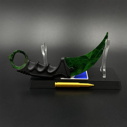 Game Karambit Gamma Doppler Emerald Replica Dull Blade Trainer Knife For Collection