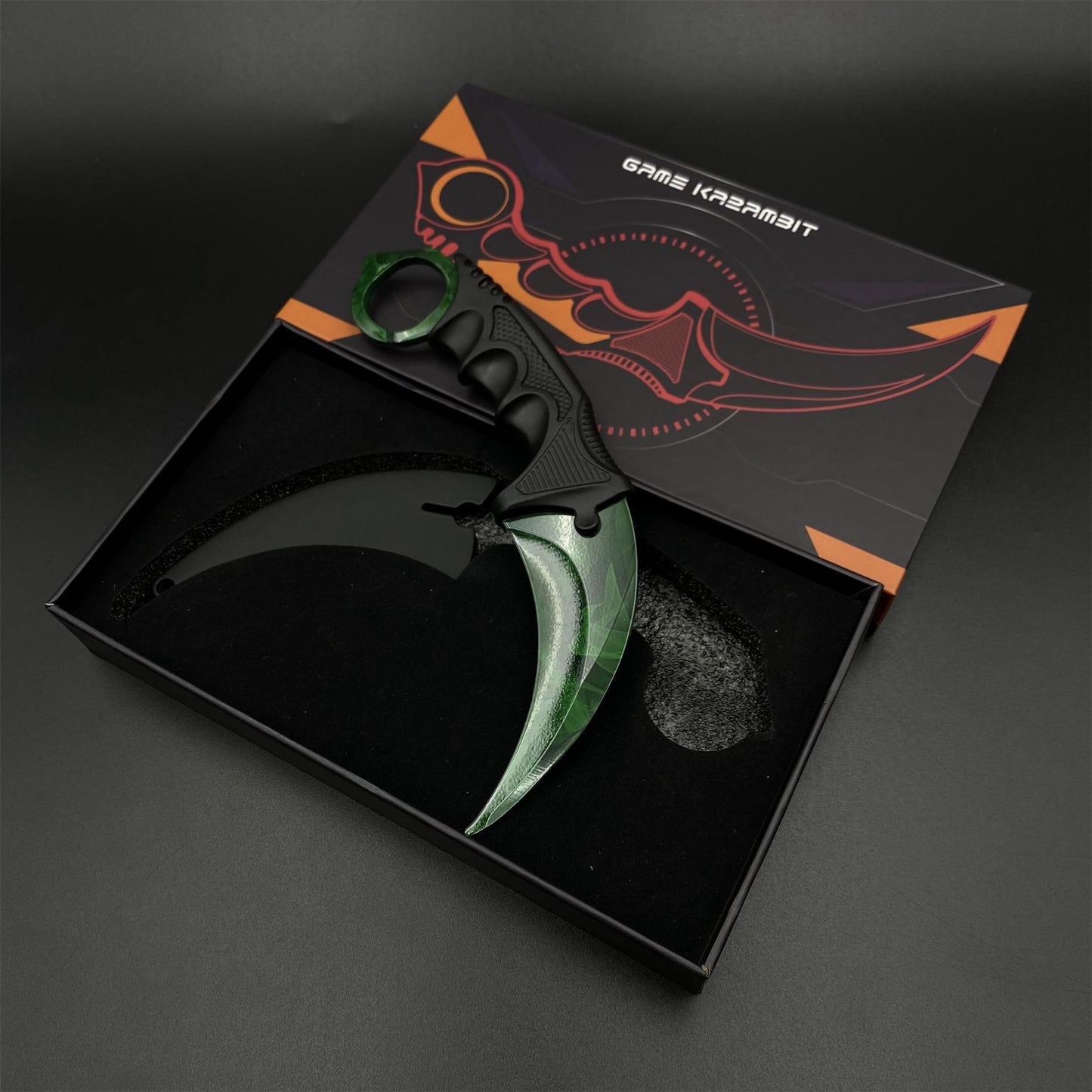 Game Karambit Gamma Doppler Emerald Replica Dull Blade Trainer Knife For Collection