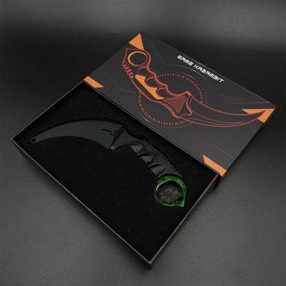 Game Karambit Gamma Doppler Emerald Replica Dull Blade Trainer Knife For Collection