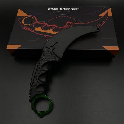 Game Karambit Gamma Doppler Emerald Replica Dull Blade Trainer Knife For Collection