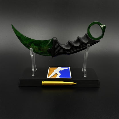 Game Karambit Gamma Doppler Emerald Replica Dull Blade Trainer Knife For Collection