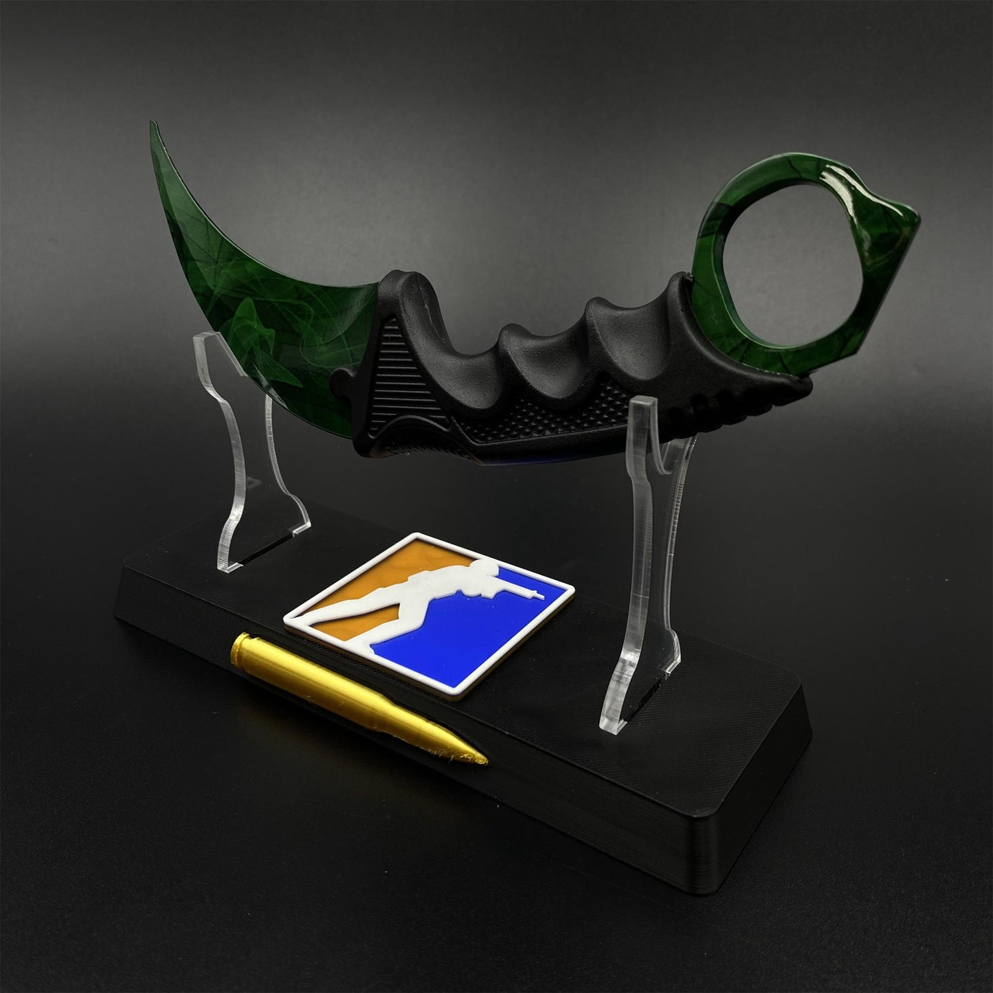 Game Karambit Gamma Doppler Emerald Replica Dull Blade Trainer Knife For Collection