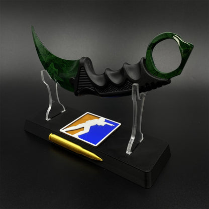 Game Karambit Gamma Doppler Emerald Replica Dull Blade Trainer Knife For Collection