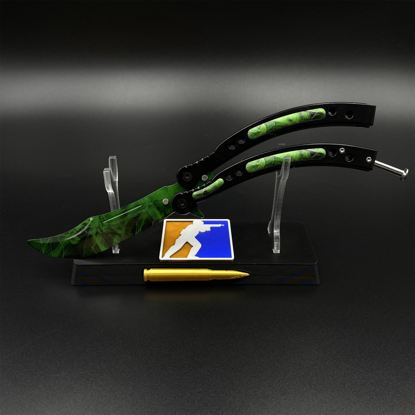 CS Butterfly Knife Doppler Emerald Unsharpened Balisong Trainer